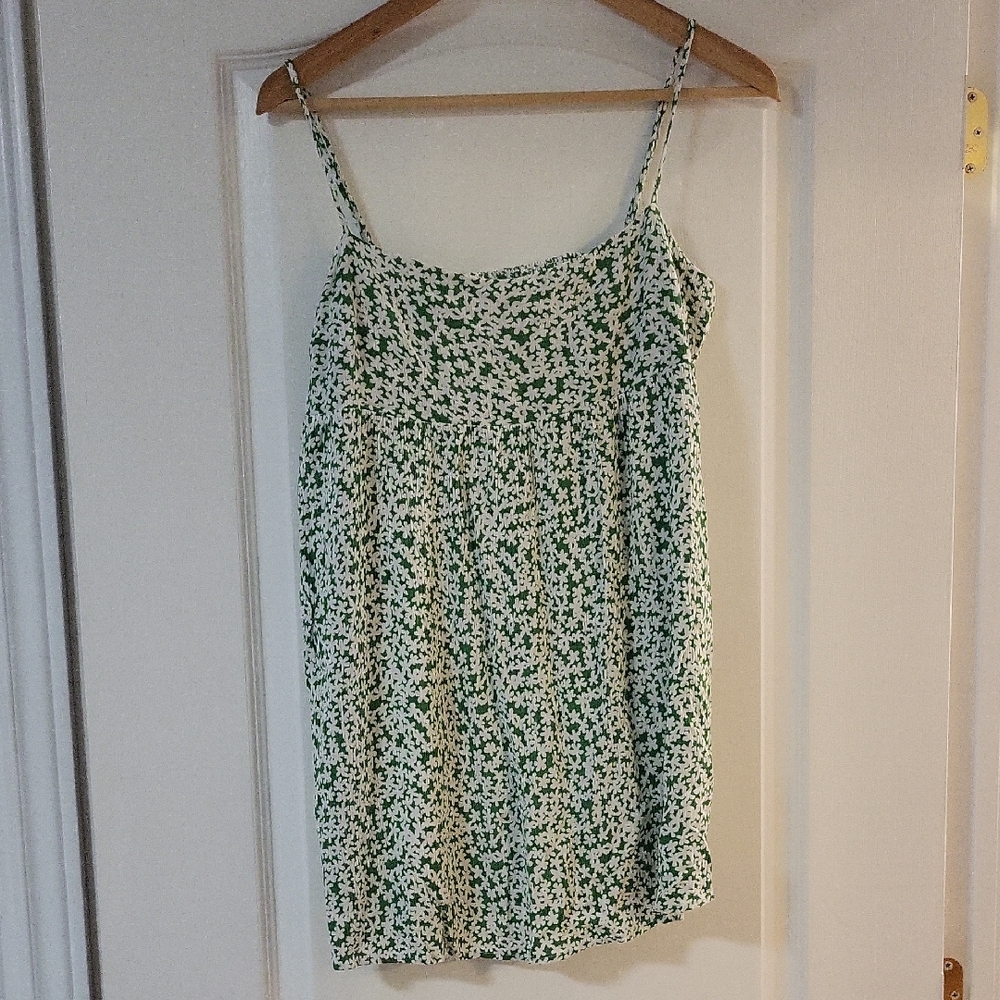 Garage Green and White Patterned Top